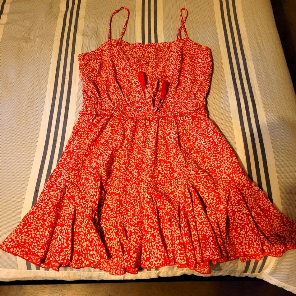 Aakaa Red Sun Dress, size S